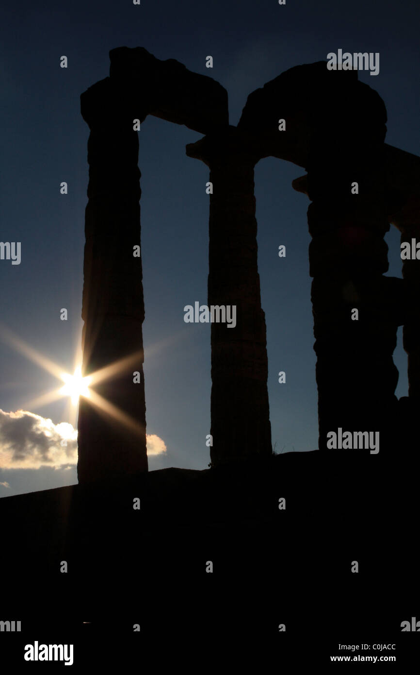 The Temple of Poseidon on the Cape of Sounion in Greece Stock Photo - Alamy