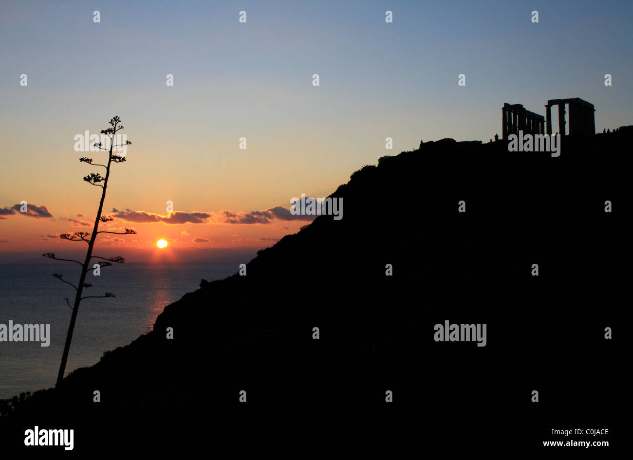 The Temple of Poseidon on the Cape of Sounion in Greece Stock Photo - Alamy