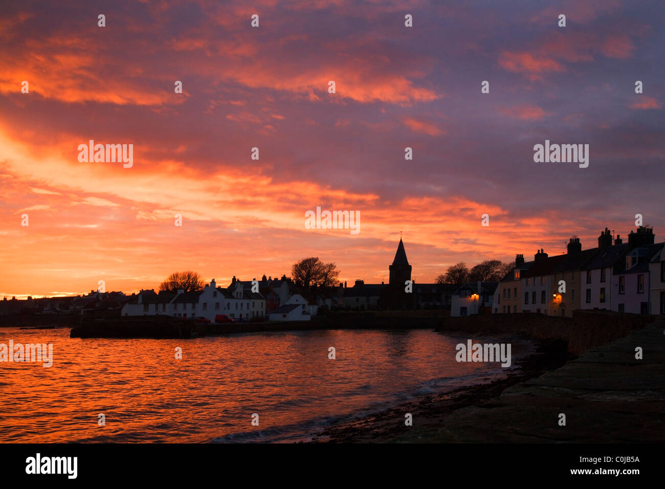 Shoreline at Sunset Anstruther Fife Scotland Stock Photo Alamy