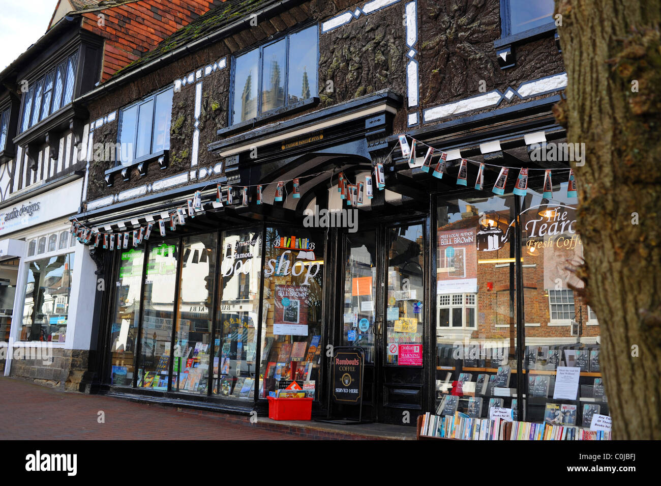 Famous old book shop in the High Street East Grinstead Sussex UK Stock Photo