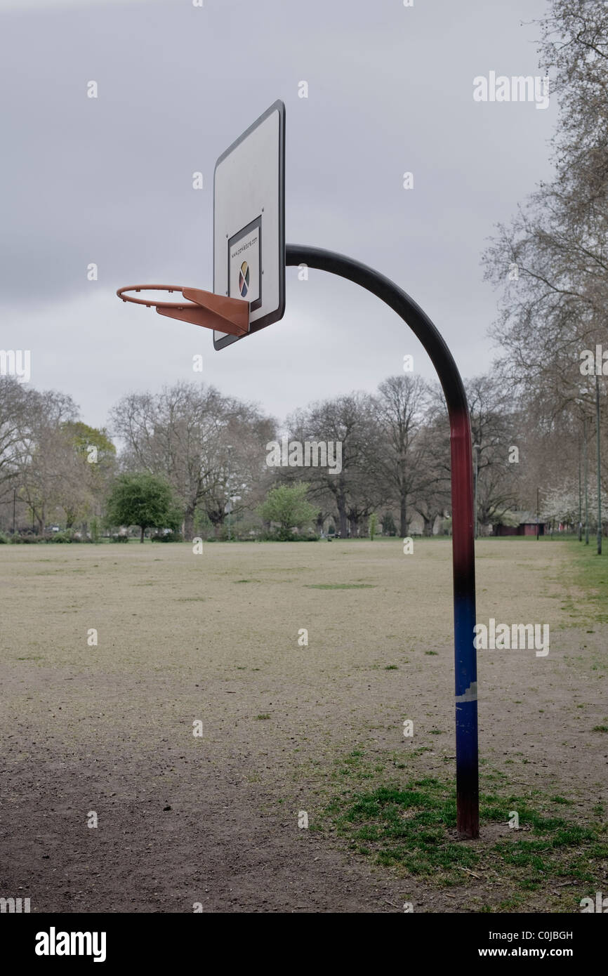Basketball hoop in London Fields. Stock Photo