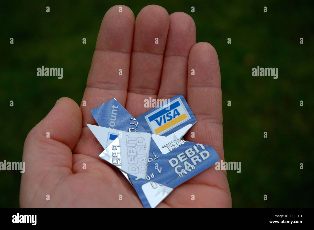 Cut credit cards Stock Photo Alamy
