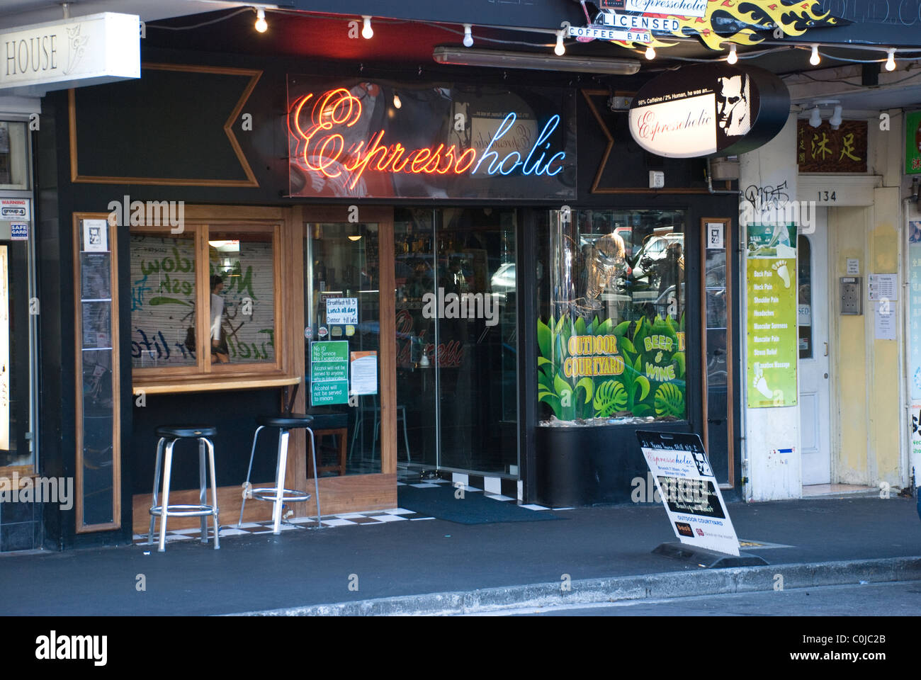Espresso Holic coffee shop, Cuba Street (Center of cafe culture