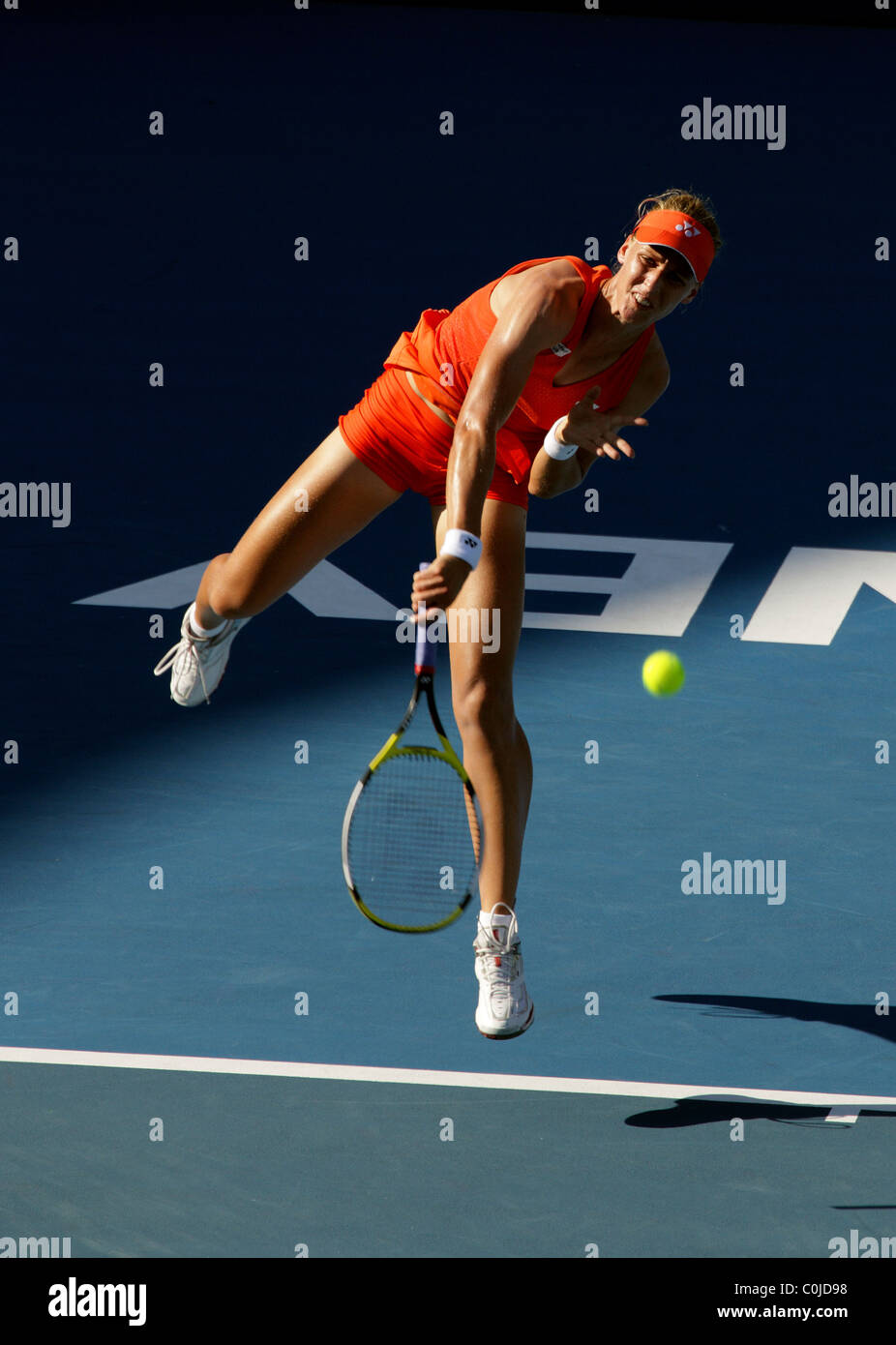 Elena Dementieva, Russia, in action at the Medibank International Tennis Tournament, Sydney. Stock Photo
