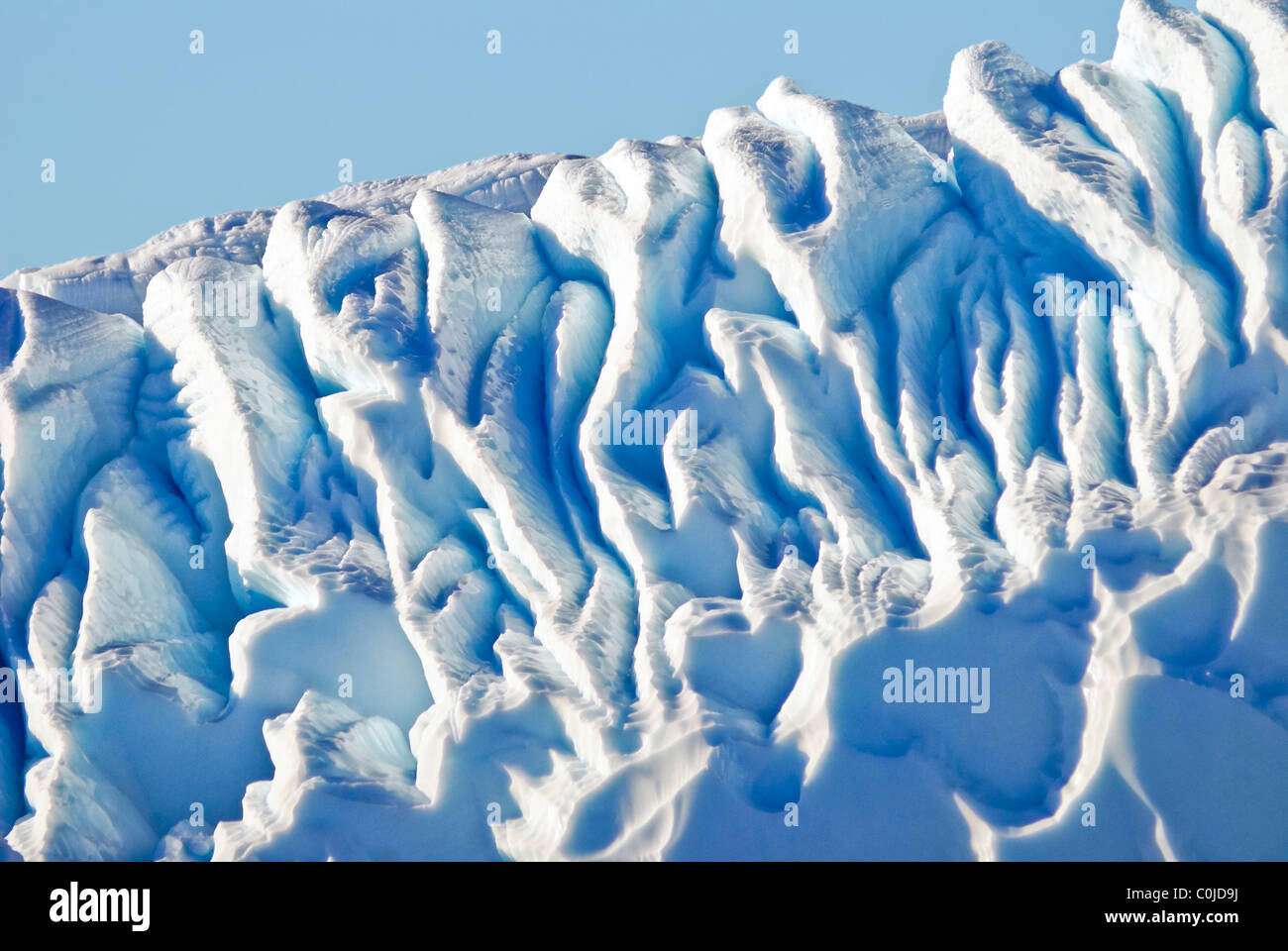 Iceberg on a clear sunny day at Disco Bay, Greenland. Stock Photo