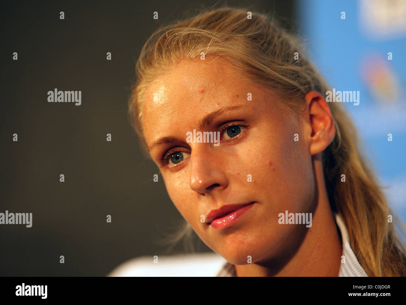 Elena Dementieva, Russia at a press conference at the Medibank International, Sydney. Stock Photo