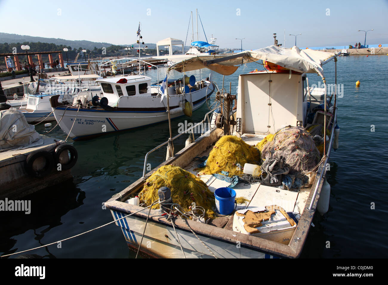 Greece, fishing boat, Kalamos port Stock Photo