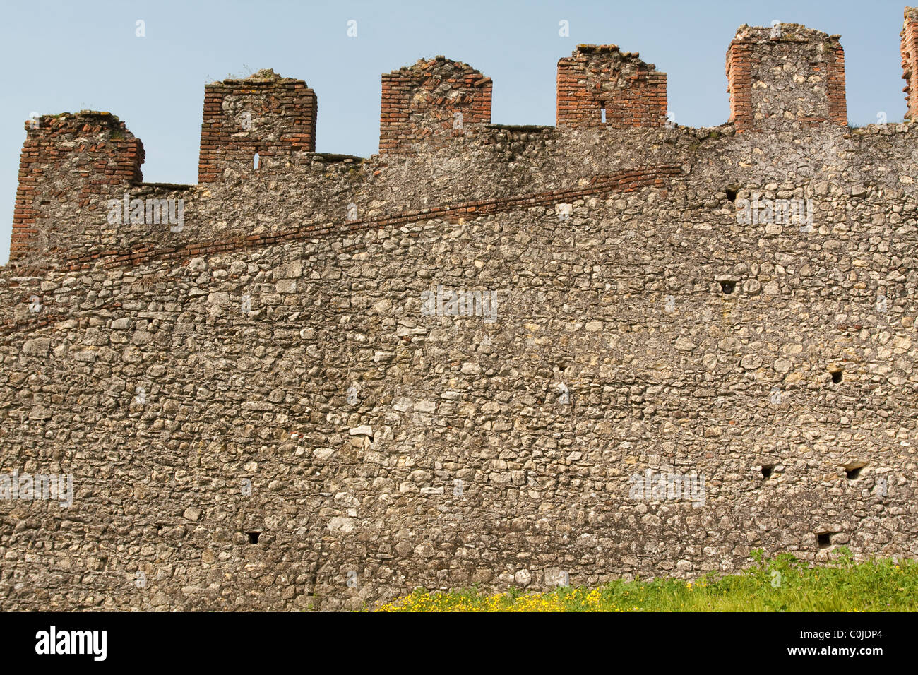 Castle wall in italy on sky background Stock Photo Alamy