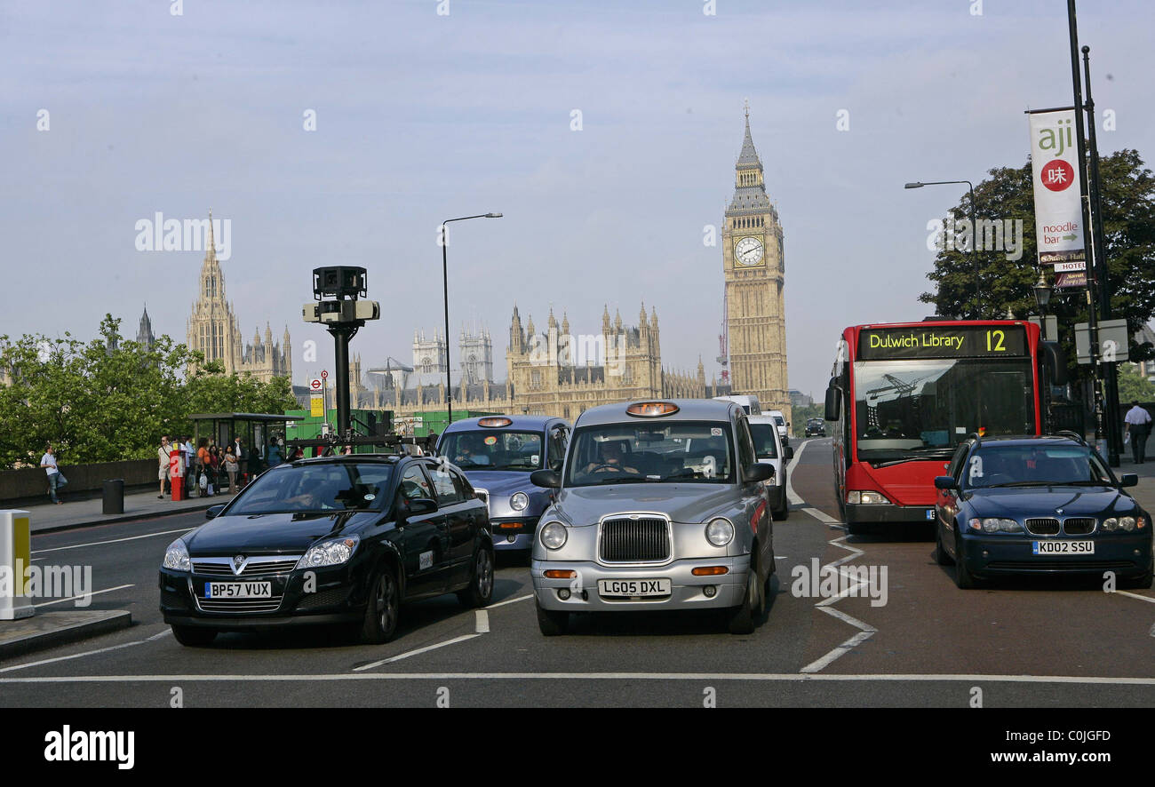 A Google Maps car drives through central London recording images for ...