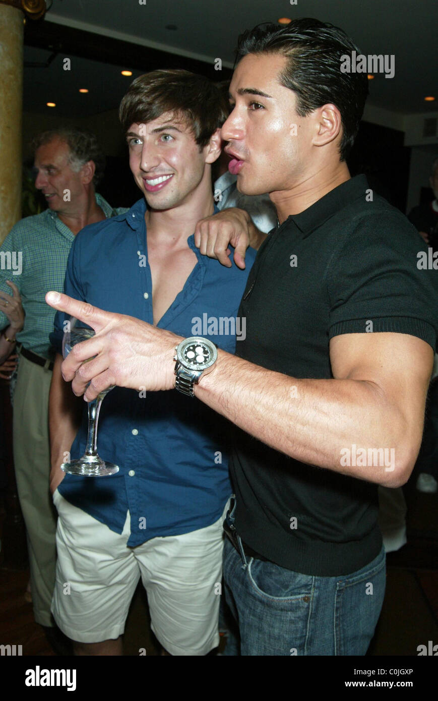Nick Adams And Mario Lopez Mario Lopez Is Inducted Onto The Wall Of Stock Photo Alamy