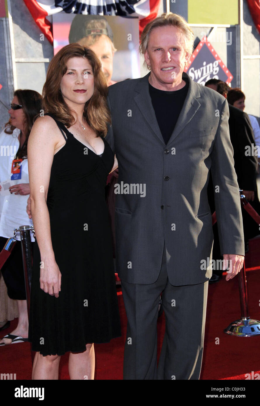 Gary Busey and Stephanie Samson World premiere of 'Swing Vote' held at ...