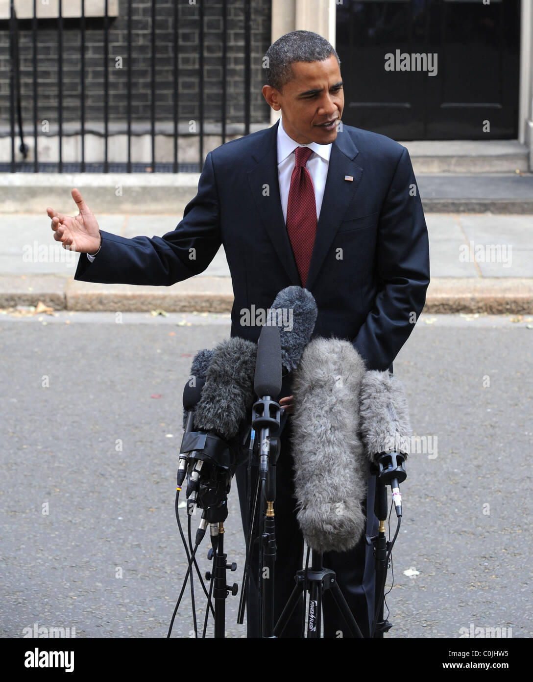 US presidential candidate Barack Obama at 10 Downing Street for talks ...
