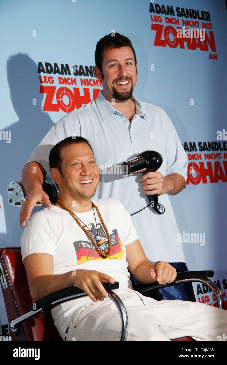 Rob Schneider, Adam Sandler Promoting new movie "You Don't Mess With The  Zohan" ("Leg Dich nicht mit dem Zohan an") at a Stock Photo - Alamy