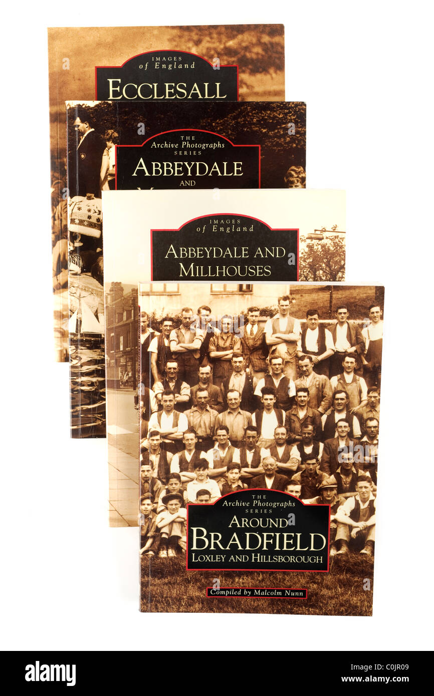 Four books of 'The Archive Photographs Series' on the changes through the years of areas of Sheffield. EDITORIAL ONLY Stock Photo