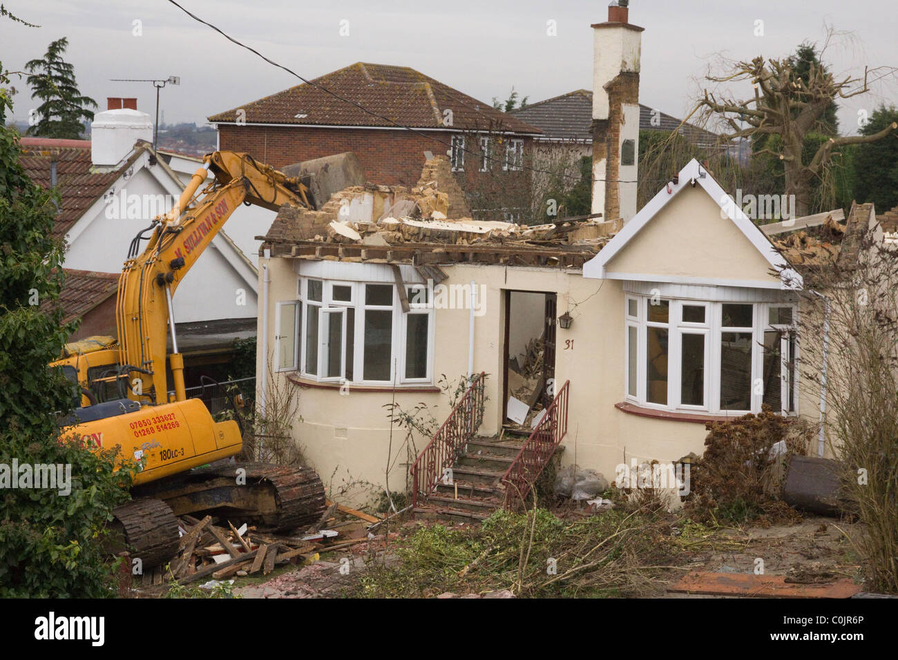 House being demolished Stock Photo Alamy