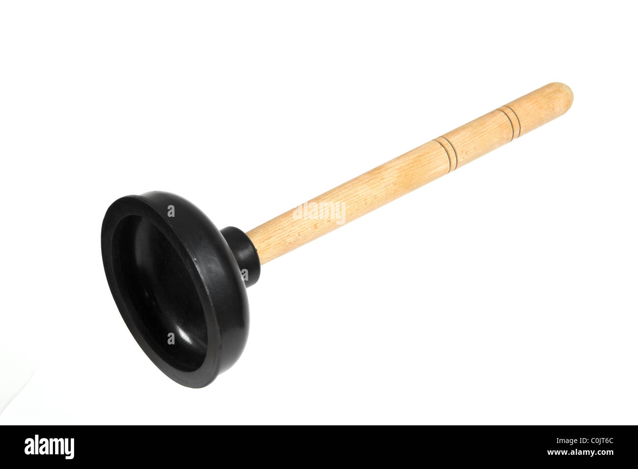 Plunger for drain cleaning sewer, isolated on a white background Stock Photo