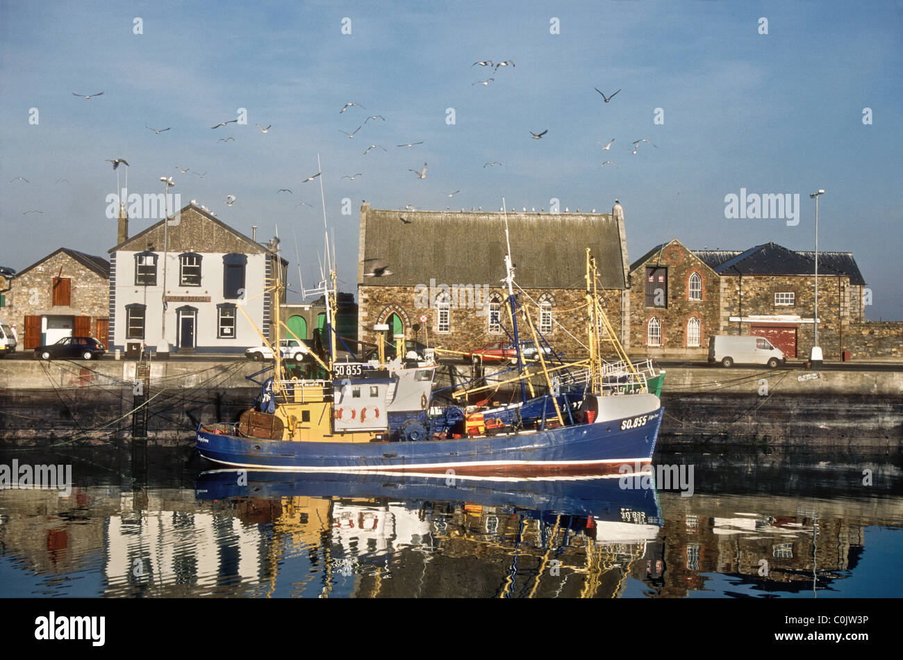 Motor fishing vessels at Howth Harbour in County Dublin Ireland Stock Photo