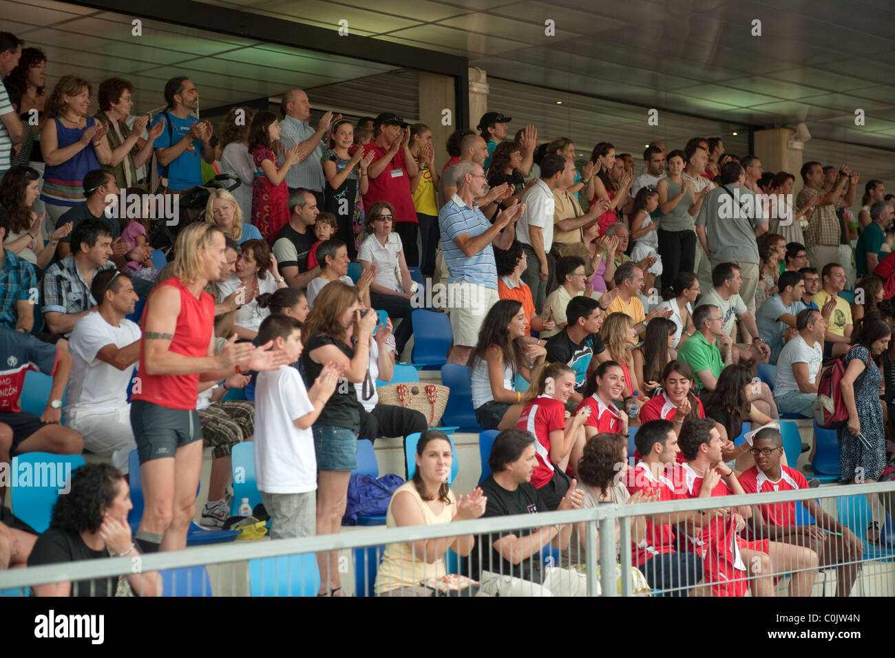 Spectators standing at Athletics Championships track Calvià Mallorca