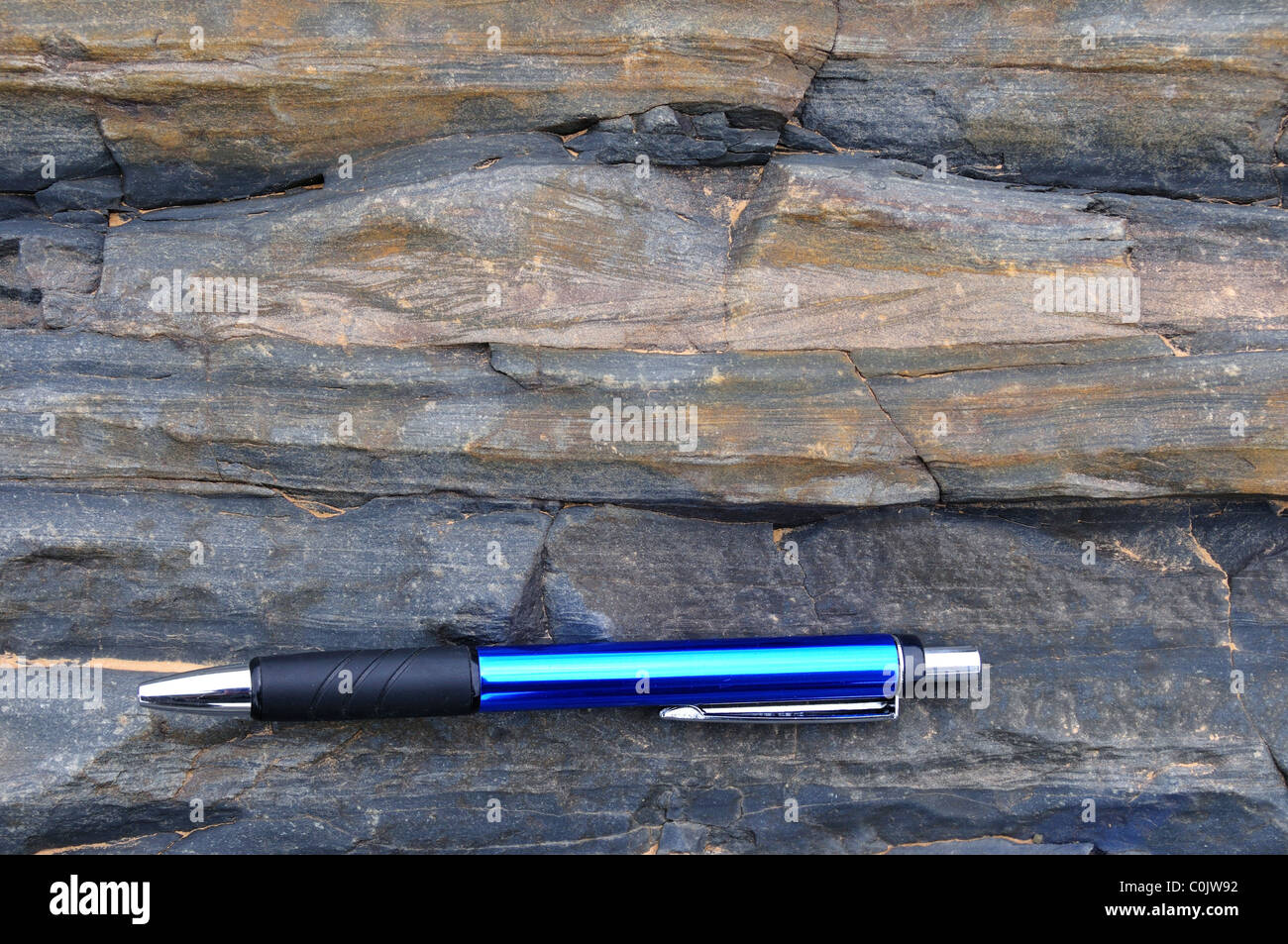 Cross beds in sandstone outcrop. South Africa. Stock Photo