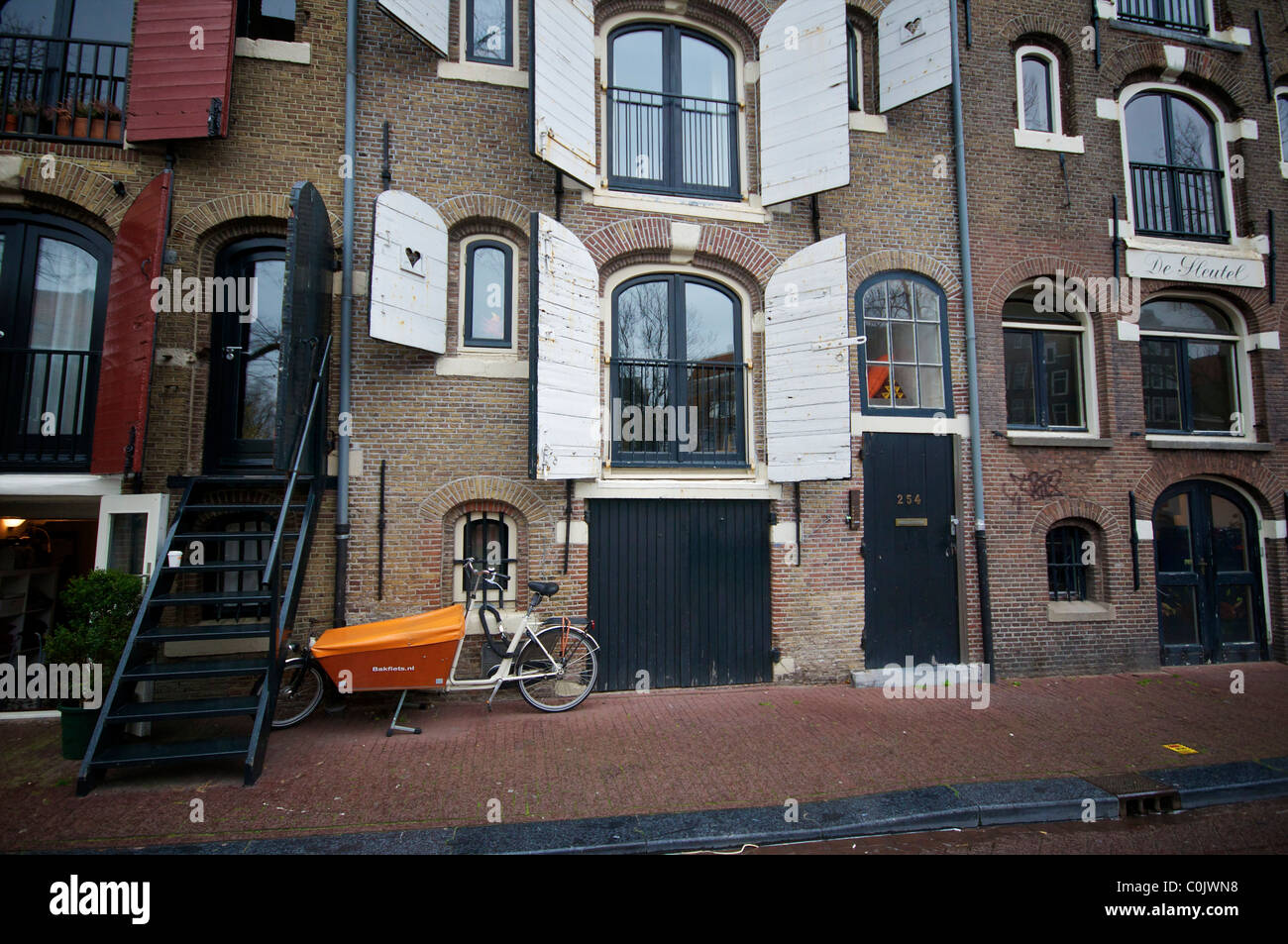 Street, house front, shop front Amsterdam, Holland Stock Photo