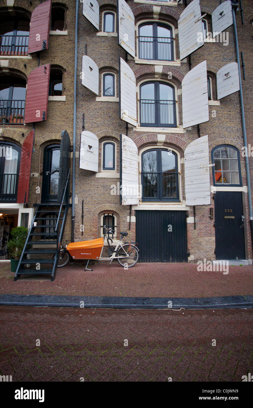 Street, house front, shop front Amsterdam, Holland Stock Photo
