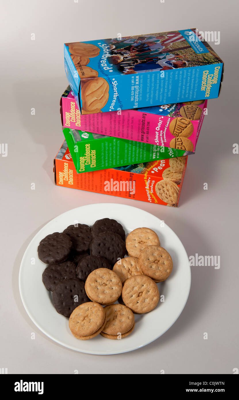 Girl scout cookies Stock Photo
