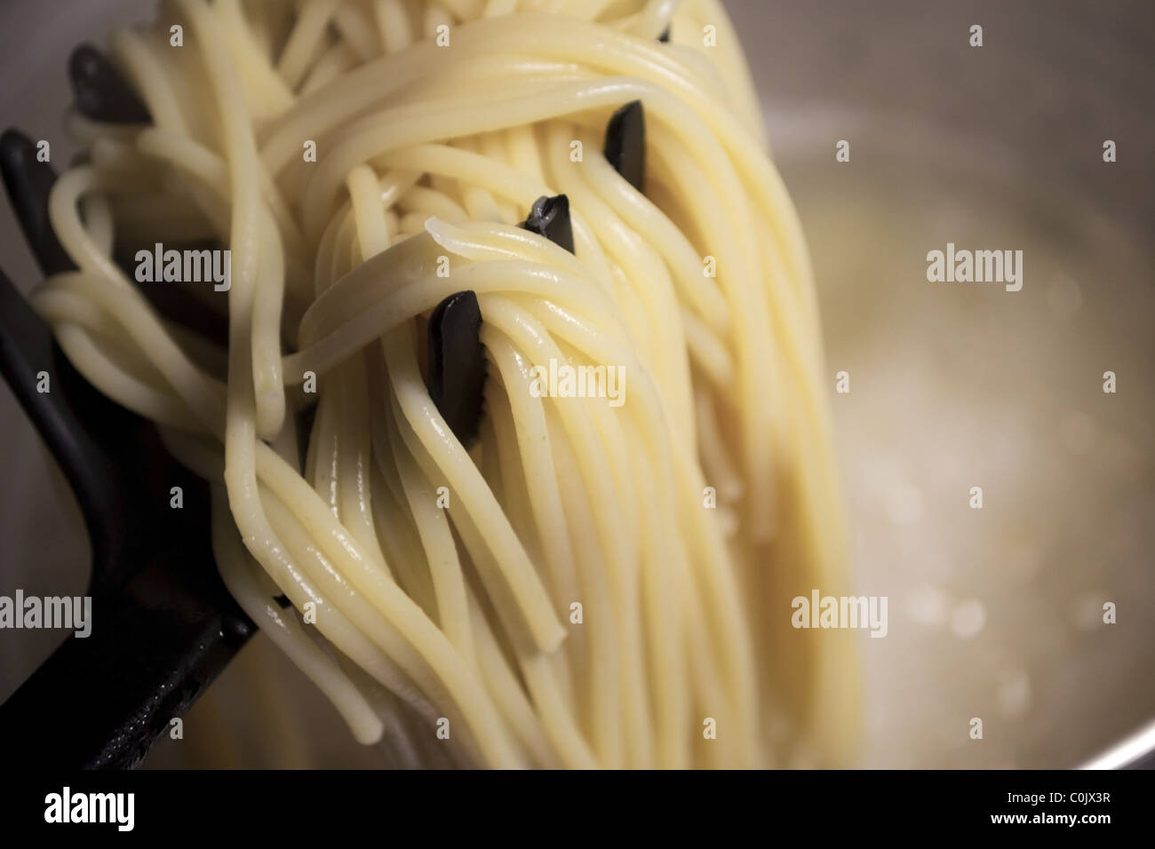 Spaghetti on Pasta Spoon Stock Photo Alamy
