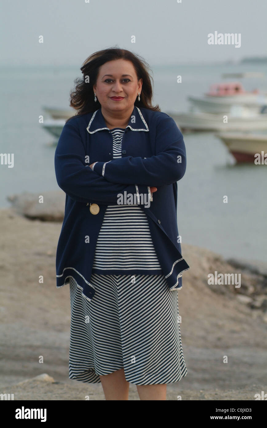 Ghada Jamsheer of Bahrain, a leading women's rights activist and head of the Women's Petition Committee, in Manama, Bahrain. Stock Photo