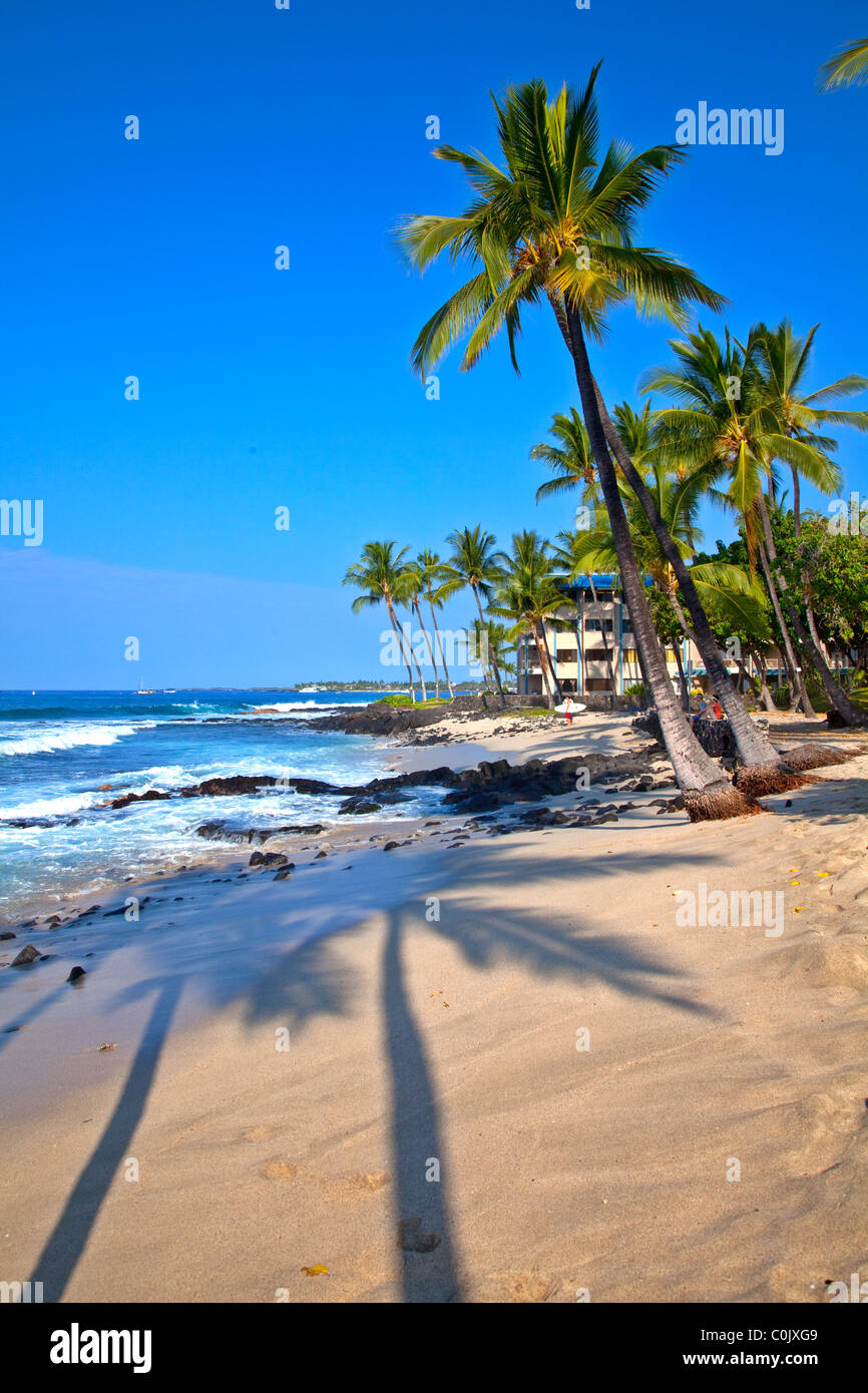 Honls Beach, Kailua Kona, Island of Hawaii, Hawaii Stock Photo