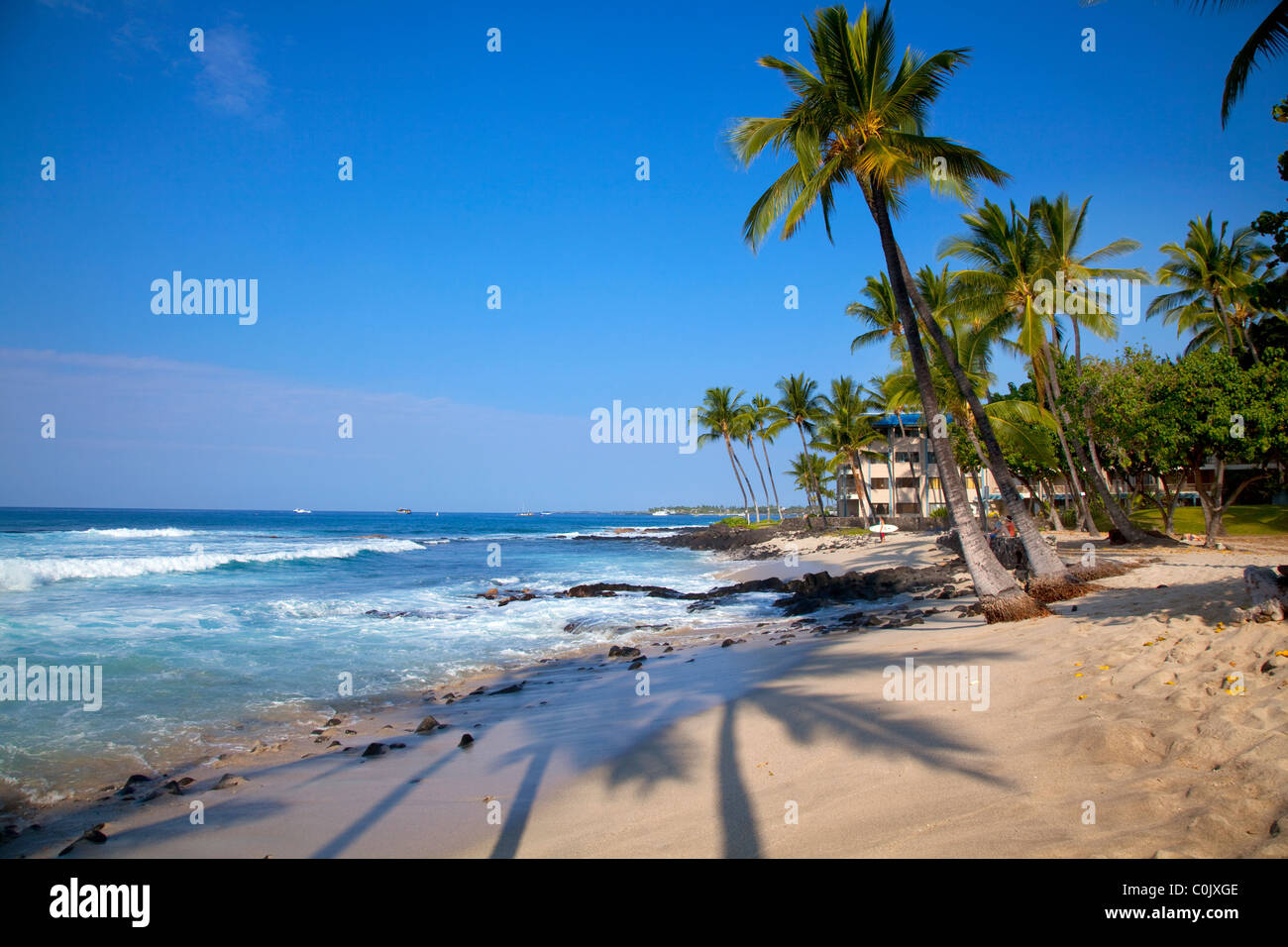 Honls Beach, Kailua Kona, Island of Hawaii, Hawaii Stock Photo