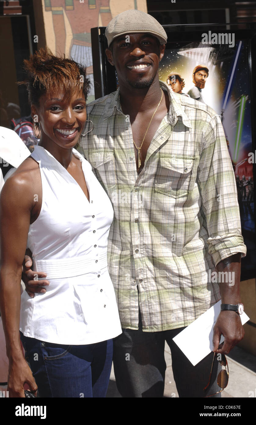 Ahmed Best And Wife Star Wars The Clone Wars Premiere At The Egyptian Theater Arrivals Los Angeles California 10 08 08 Stock Photo Alamy