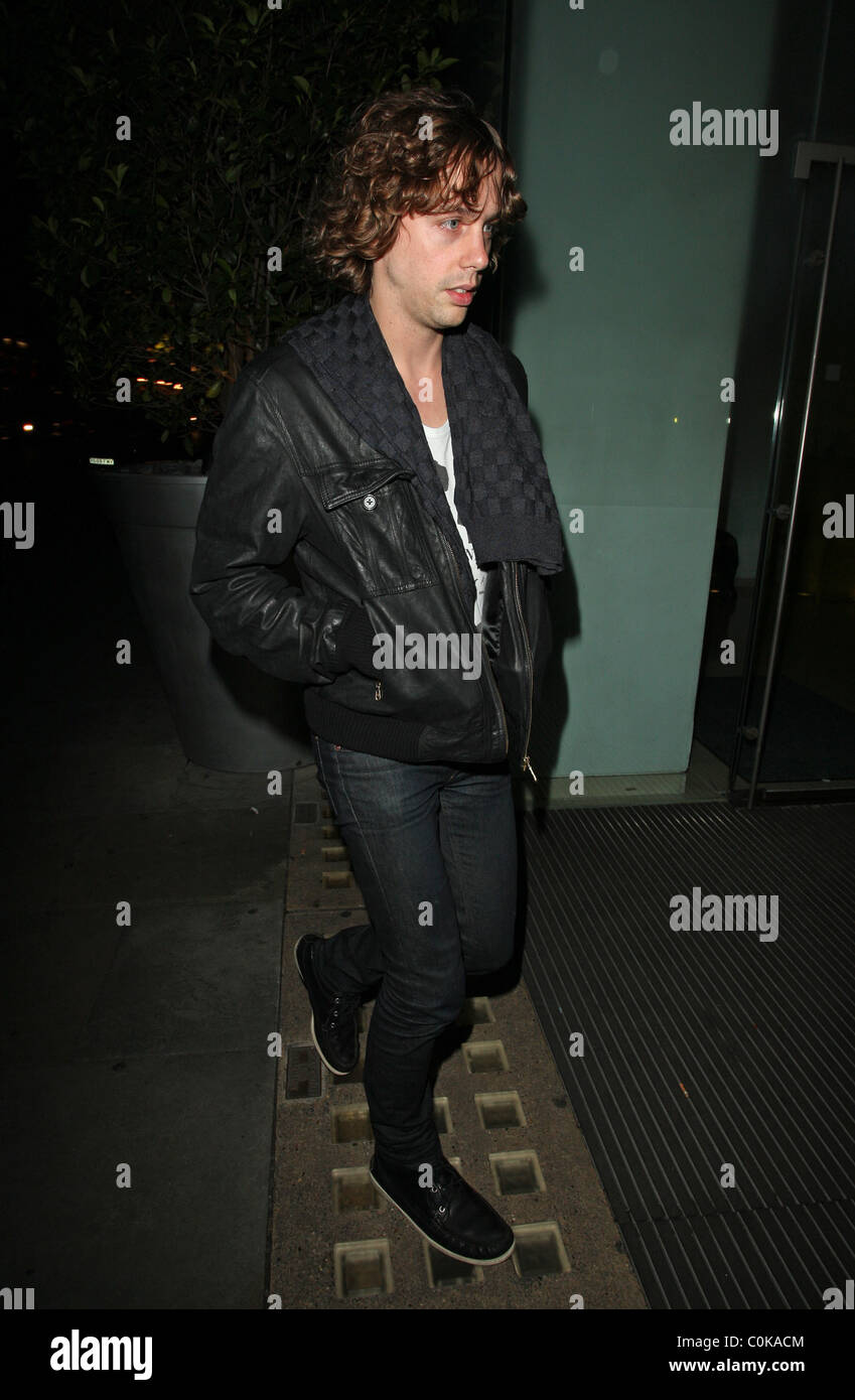 Johnny Borrell arriving at Bungalow 8 for Nick Grimshaw's birthday