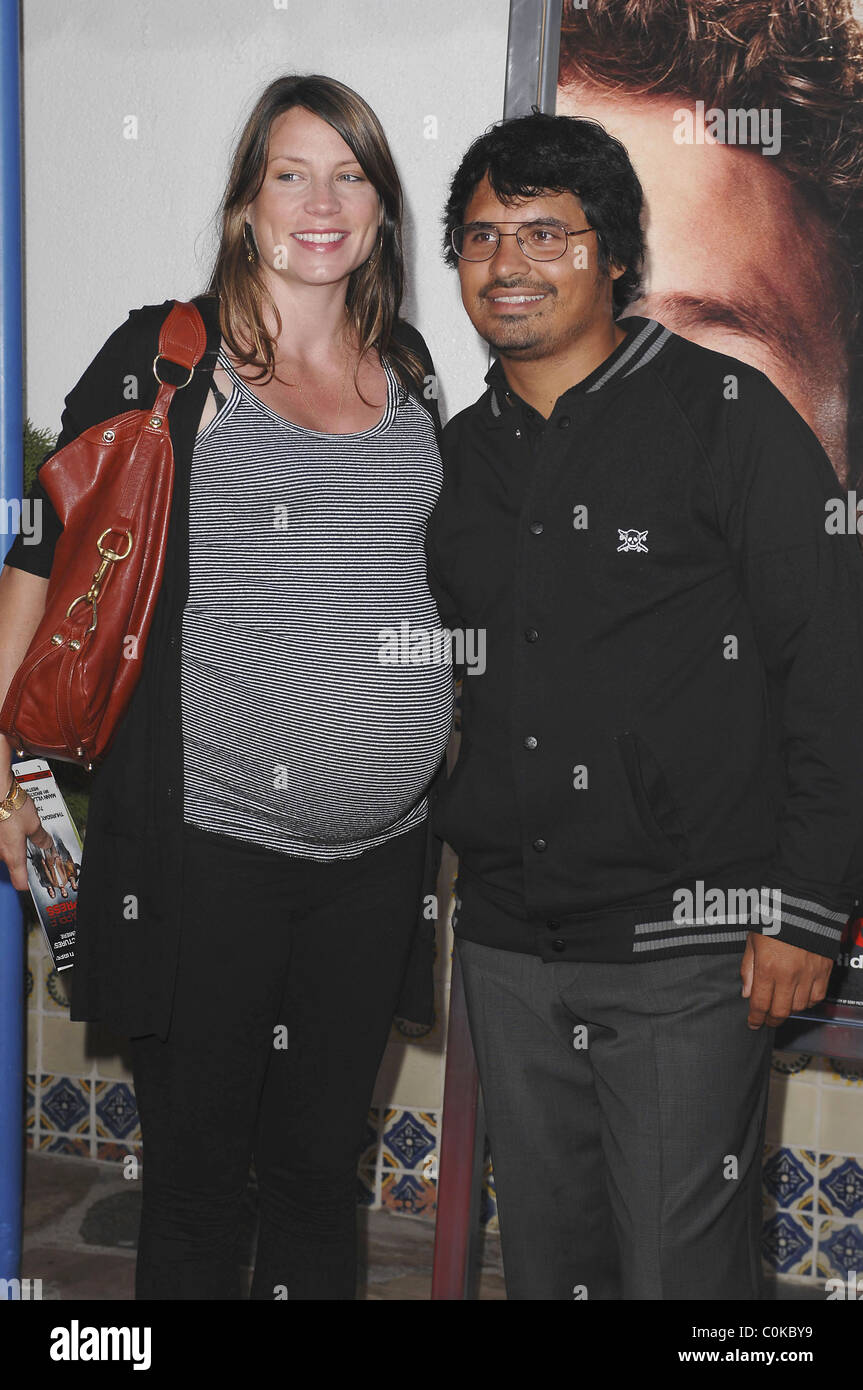 Michael Pena with his wife Los Angeles Premiere of 'Pineapple Express