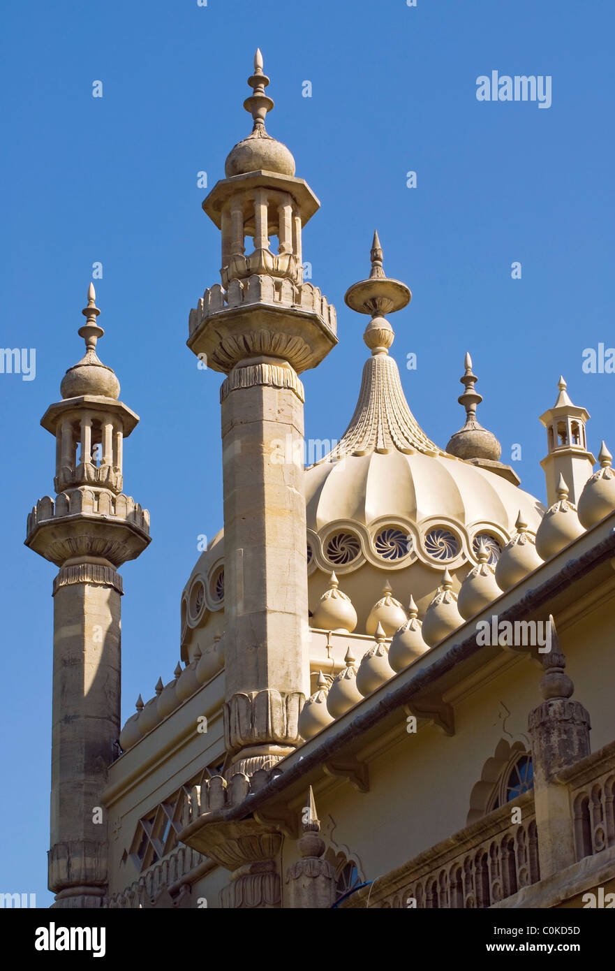 Roof detail of the Royal Pavillion in Brighton in East Sussex, South England Stock Photo