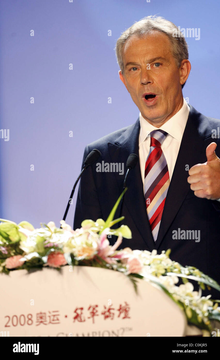 Tony Blair "What Makes a Champion" forum held at Peking University. The