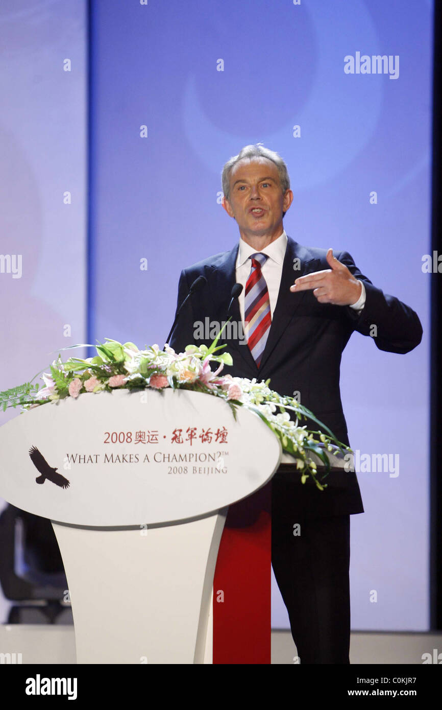 Tony Blair "What Makes a Champion" forum held at Peking University. The