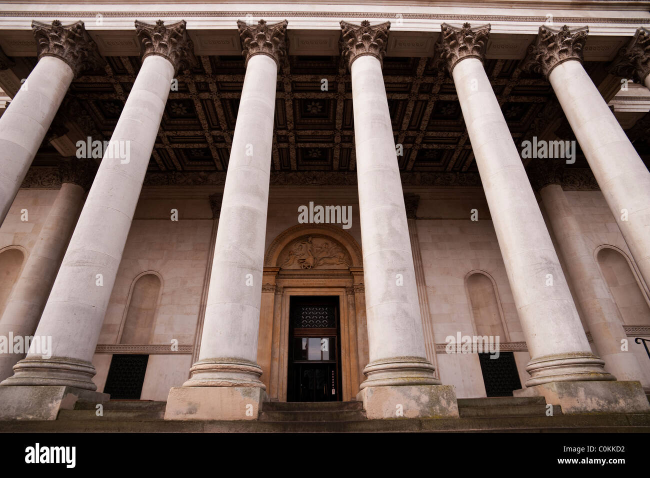 Columns at the front (unused) entrance of the Fitzwilliam Museum, Cambridge Stock Photo