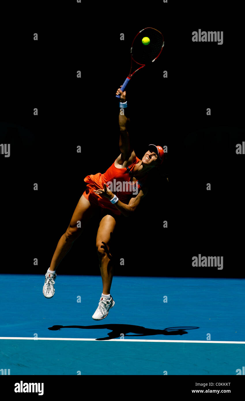 Elena Dementieva, Russia, in action during the Women's Semi FInals at the Australian Tennis Open Stock Photo