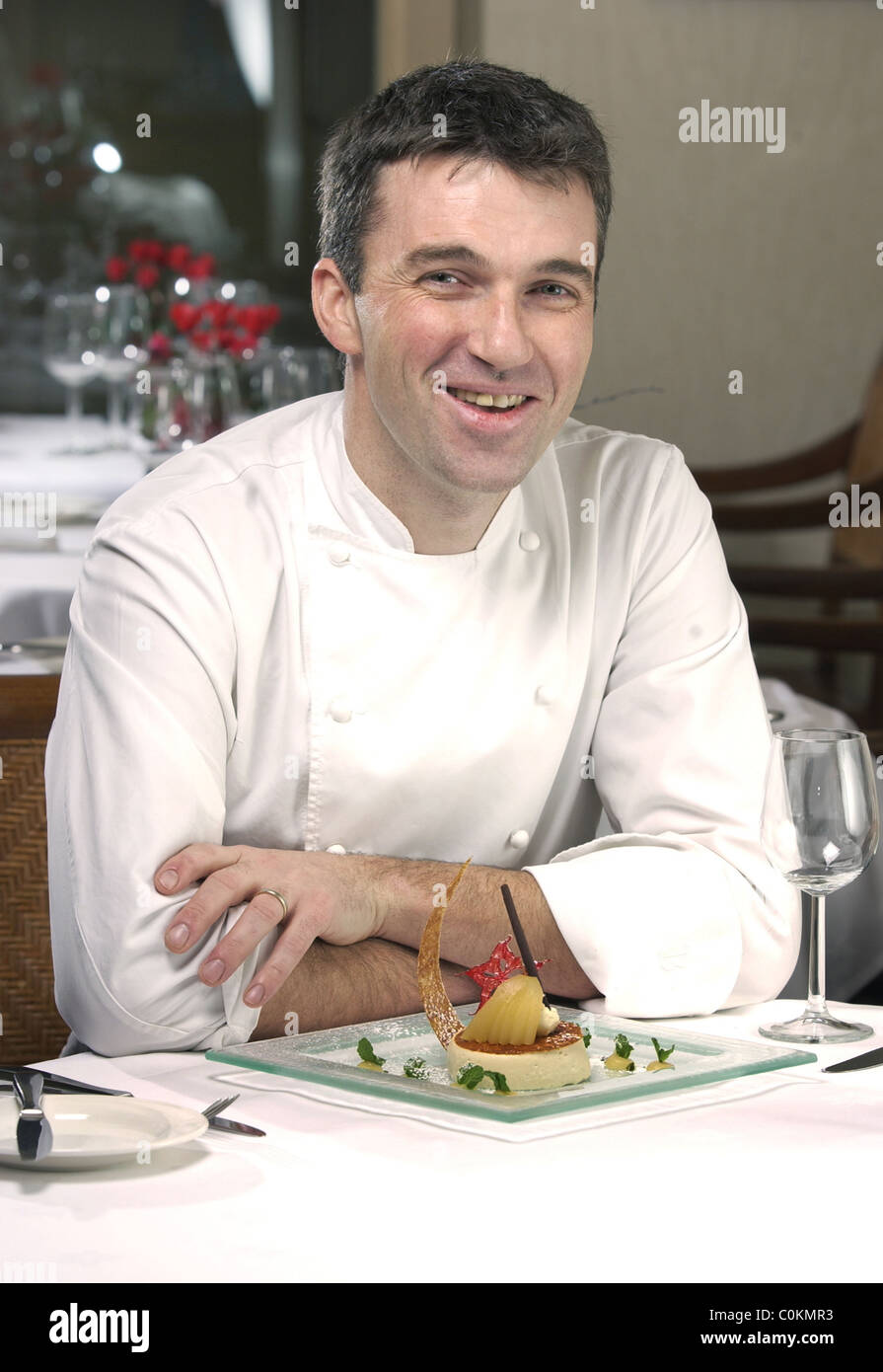 Michelin star chef Martin Wishart in his restaurant Leith Edinburgh Stock Photo