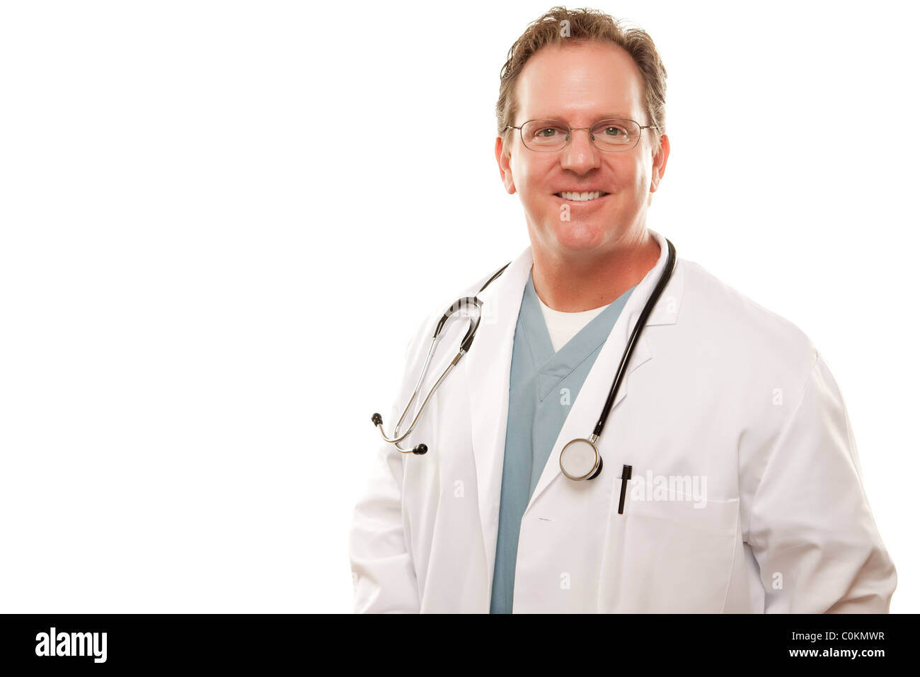 Smiling Male Doctor Isolated on a White Background Stock Photo - Alamy