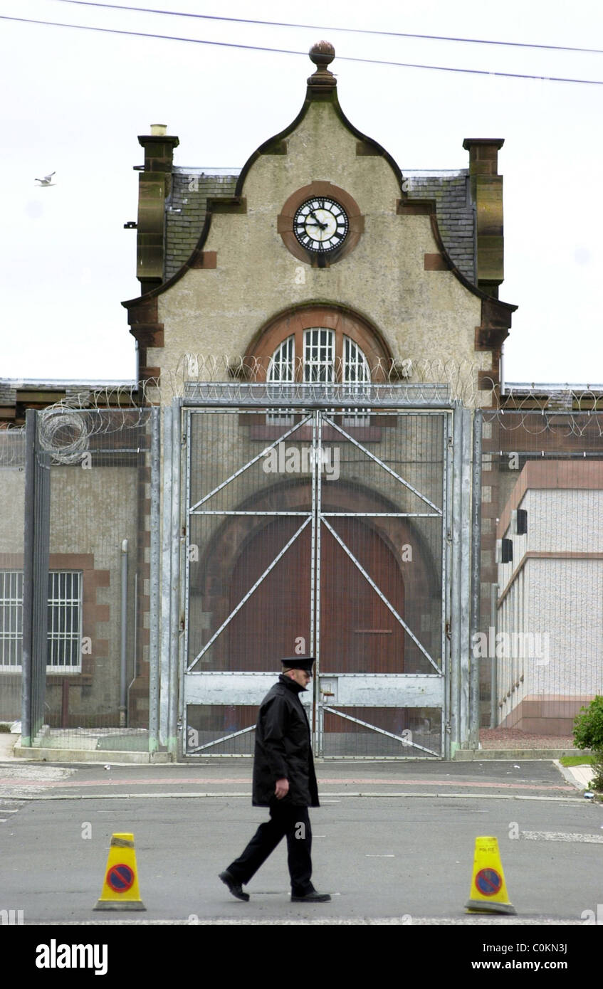 Saughton Prison,Edinburgh, Pictured Prison officer at the main gates to Saughton Prison Stock Photo