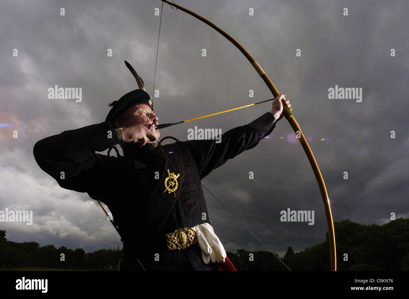 The Royal company of archers ,the queens bodygaurd in Scotland shooting