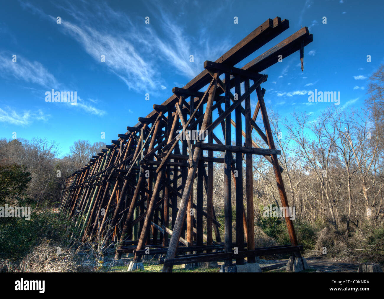 Abandoned elevated railroad tracks. Stock Photo