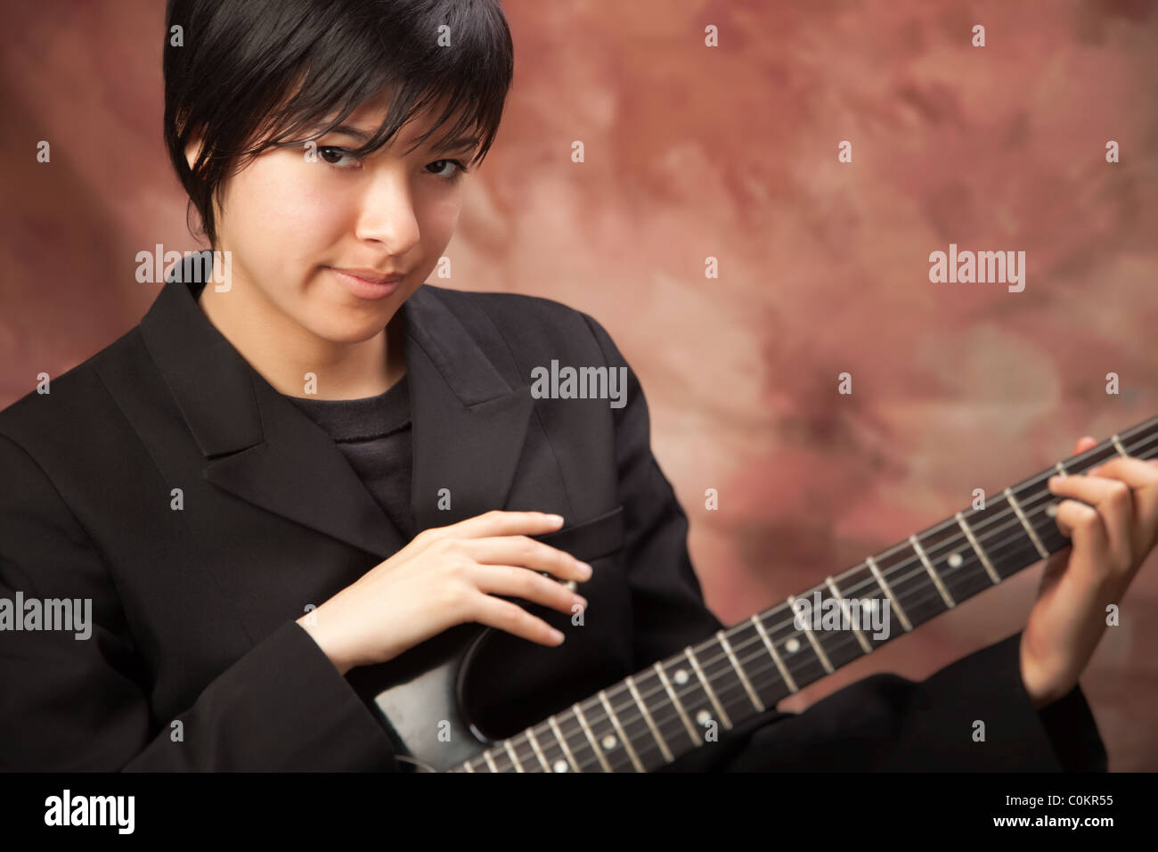 Handsome Smiling Man with Guitar Posing in Studio Stock Image - Image of  adult, fashion: 108392663