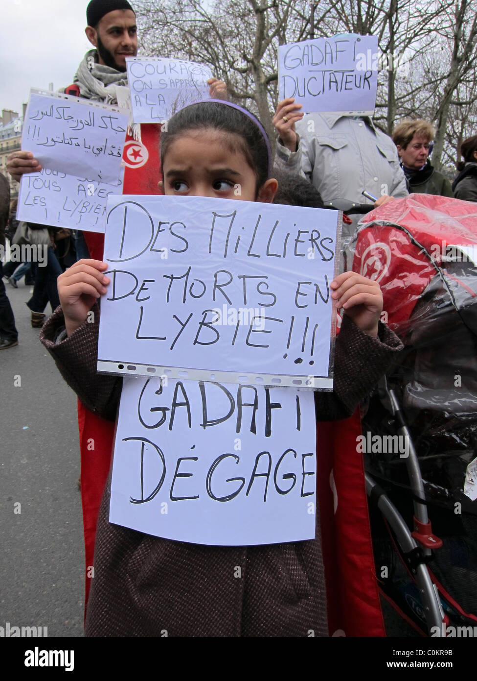 Arab Spring In 2011 Paris, France, Public Demonstration, in Support of Libyan Revolution ...