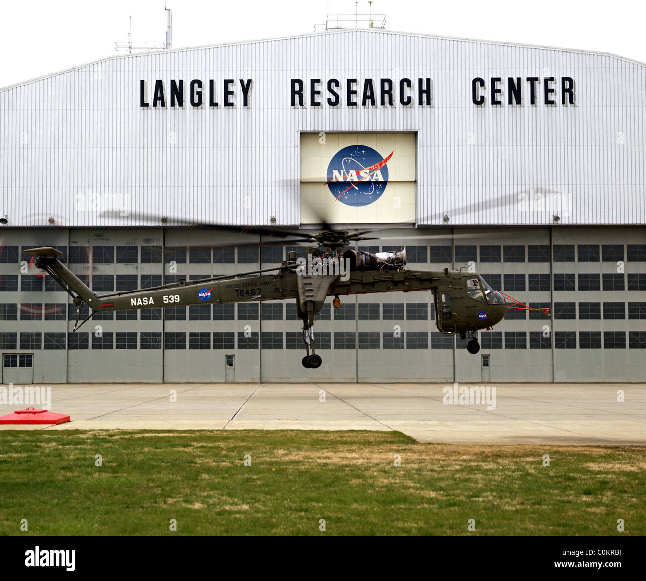 Sikorsky S-64 Skycrane helicopter, Langley Research Center. USA Stock Photo