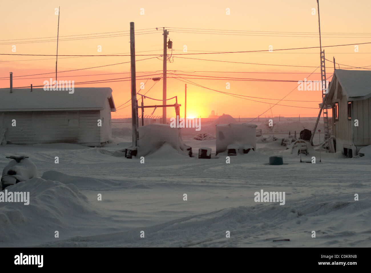 First sunrise in 84 days in Barrow, AK in the Arctic Circle looking