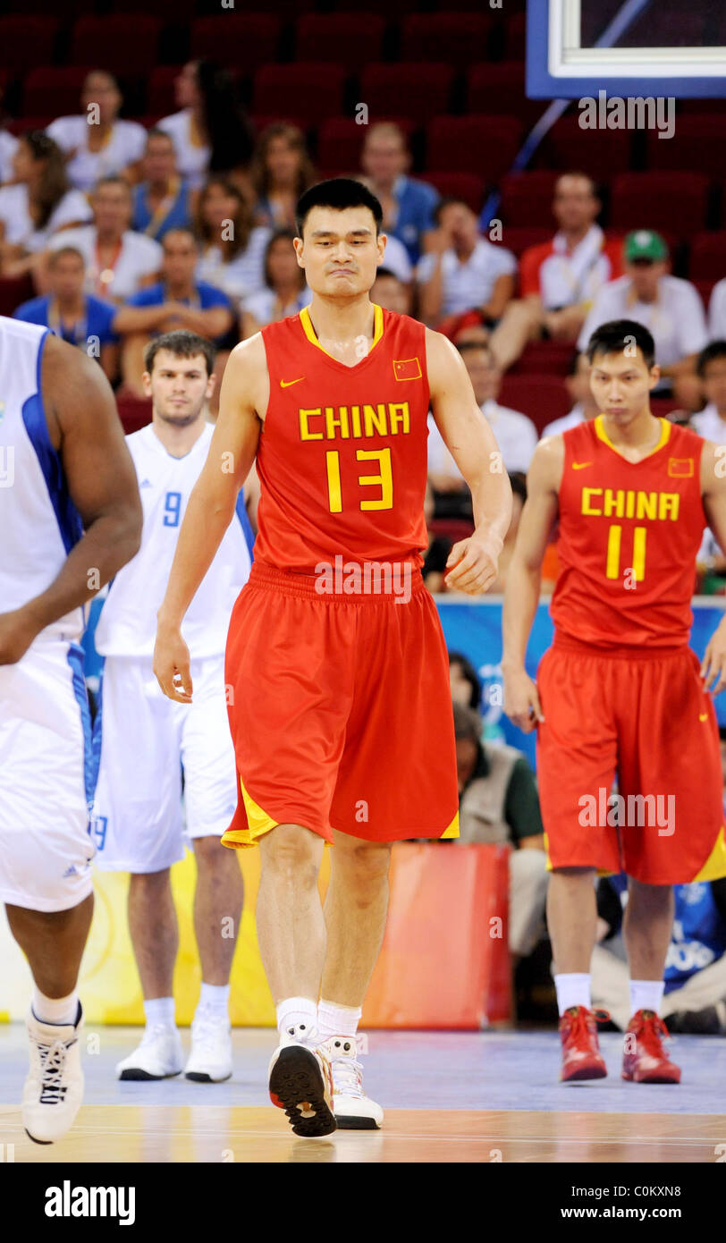 China's Yao Ming China play Greece at the Olympic Basketball Gymnasium in  the men's preliminary round group B of the Beijing Stock Photo - Alamy