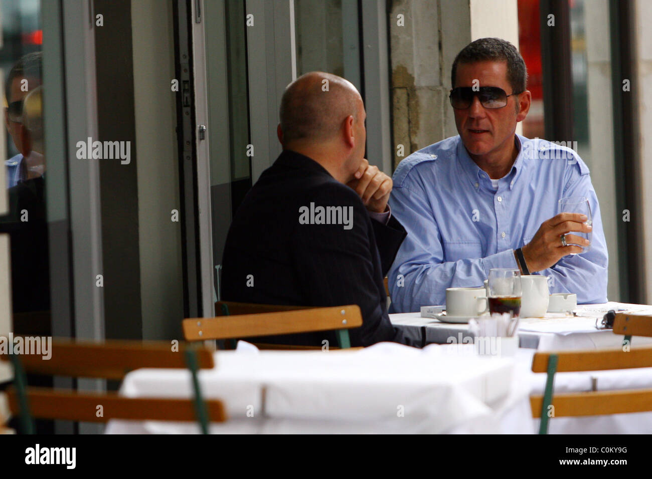 Dale Winton leaves a small tip and large mess on his table after
