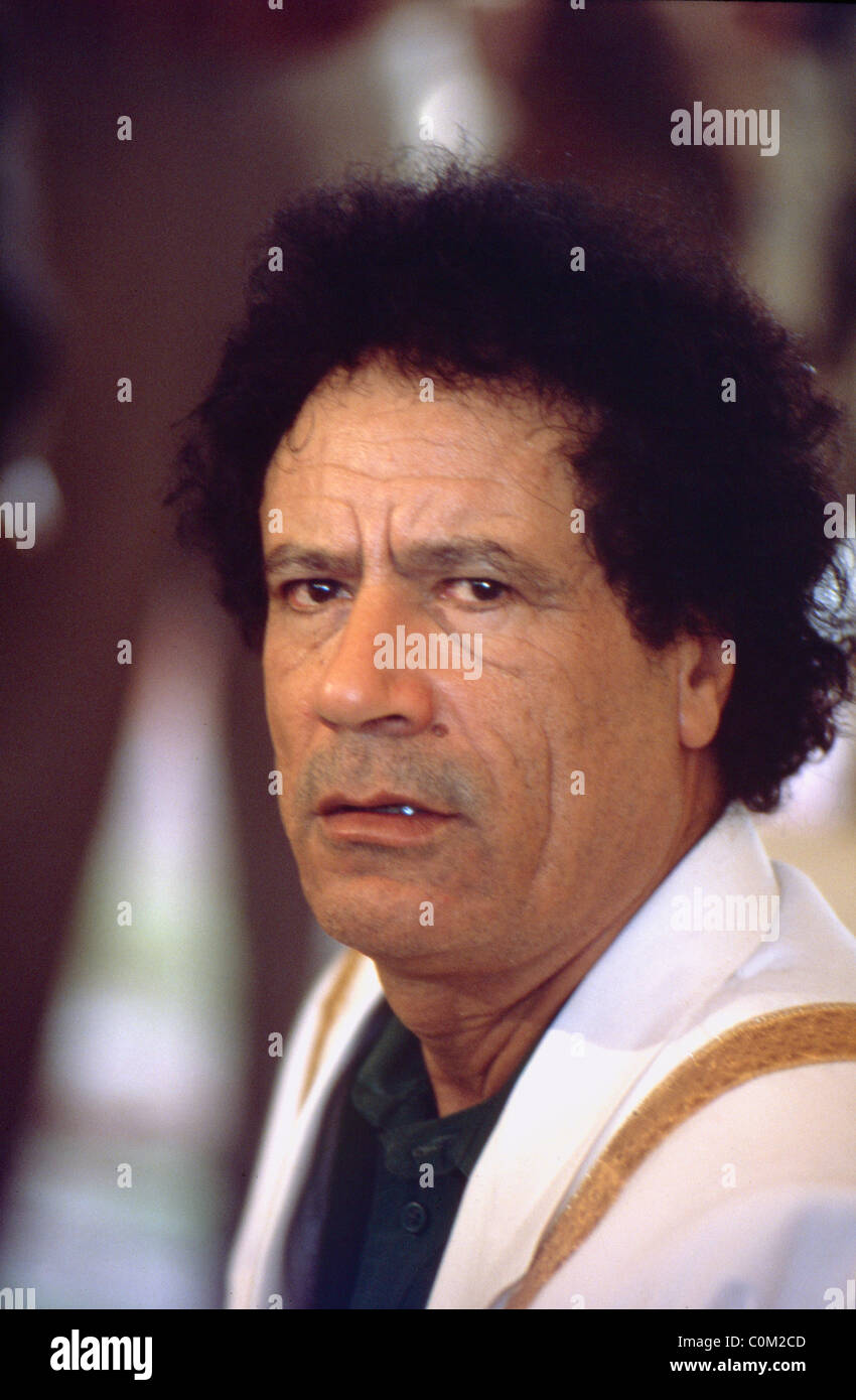 Libya President Muammar Gaddafi during celebrations of his 20 years in